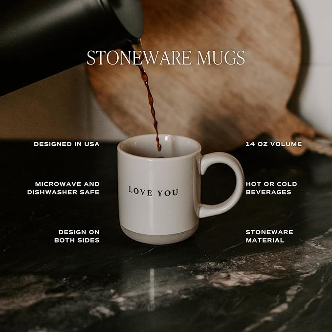 Sweet Water Decor Stoneware Coffee Mugs | Dad Mug | Novelty Coffee Mugs | Microwave & Dishwasher Safe | 14oz Tea Cup | Father's Day Gift (Best Dad Ever)