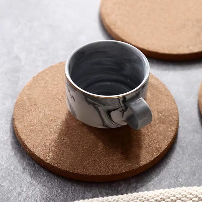 Cork Trivet 8 Pack Round Cork Hot Pads for Pots and Pans 8" x 0.4" High Density Thick Hot Pads Heat Resistant Trivets Mat for Countertop & Table