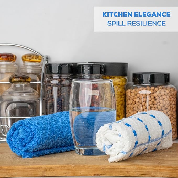 GOLD TEXTILES Kitchen Towels 144 Pack Premium 100% Cotton Dish Towels for Kitchen (15 x 25 Inches) Super Soft & Absorbent Kitchen Hand Towels for Drying Dishes, Cleaning - Reusable and Washable (Blue)