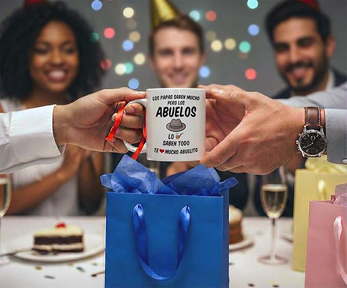 Casitika Regalos para el Mejor Abuelo del Mundo. 11 oz Abuelito Coffee Mug. Grandpa Cups in Spanish. Taza de Regalo de dia del Padre o Cumpleanos. (White)