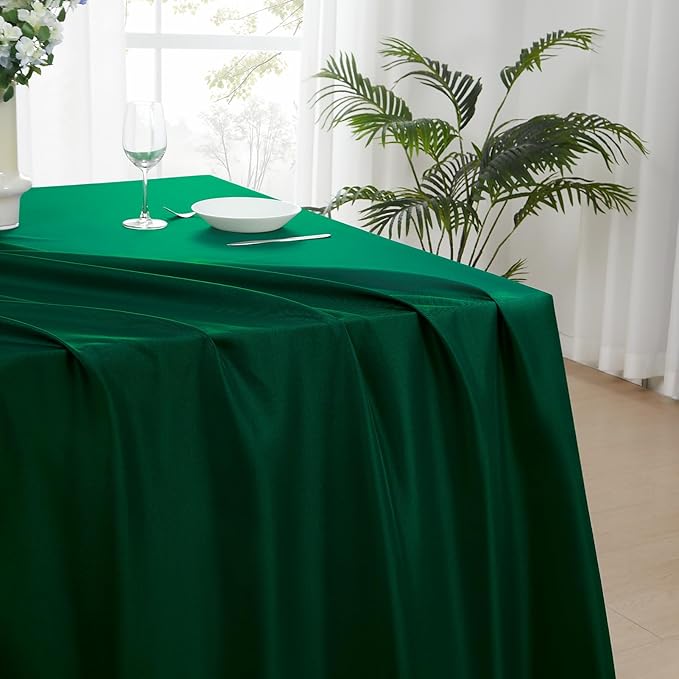 Rectangle Tablecloths 60x120 Inch 6 Pack Dark Green Tablecloth for 6ft Washable Decorative Linen Polyester Table Cloths for 8ft Dining Table Banquets Buffet Parties and Wedding