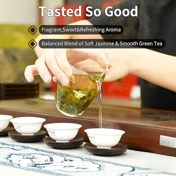 Choteaweis Chinese Jasmine Green Tea Loose Leaf Pure Leaves in Iron Can Green Tea | 100% Natural with No Artificial Additives | 7.05 Ounce (200g)