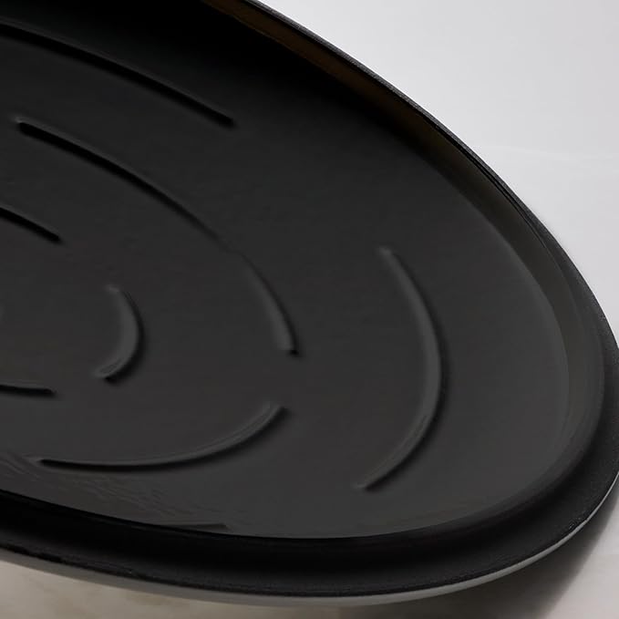 Tramontina Bestow Enameled Cast Iron Skillet with Lid, 12-inch Frying Pan, Smoke with Gold Knob