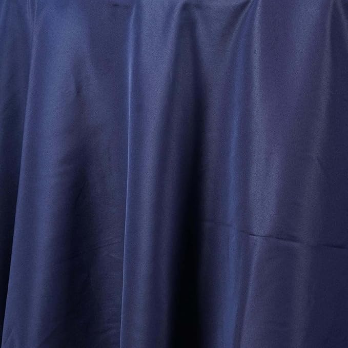 Efavormart Round Tablecloth, 108 Inch Stain & Wrinkle Resistant Washable Table Cloth, Decorative Polyester Fabric Table Cover for Banquet, Wedding, Dining- Navy Blue