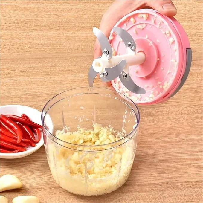 Potato Masher Onion Slicer Vegetable Fruit Chopper Cutter Garlic Press Meat Grinders Kitchen Baking Accessories(500ML Pink)