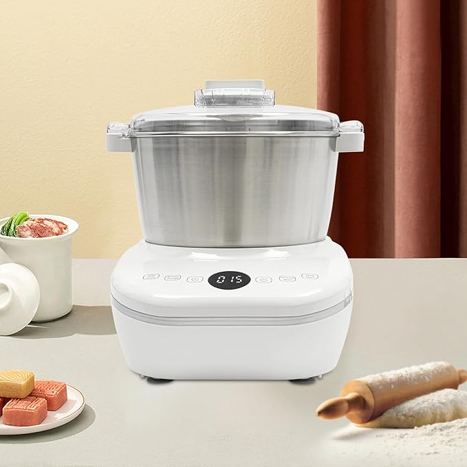 5L Electric Dough Maker with Ferment Function, Dough Mixer Machine Kitchen Flour Kneading Machine Bread Dough Maker for Baking Bread Dough&Pizza Dough (White)