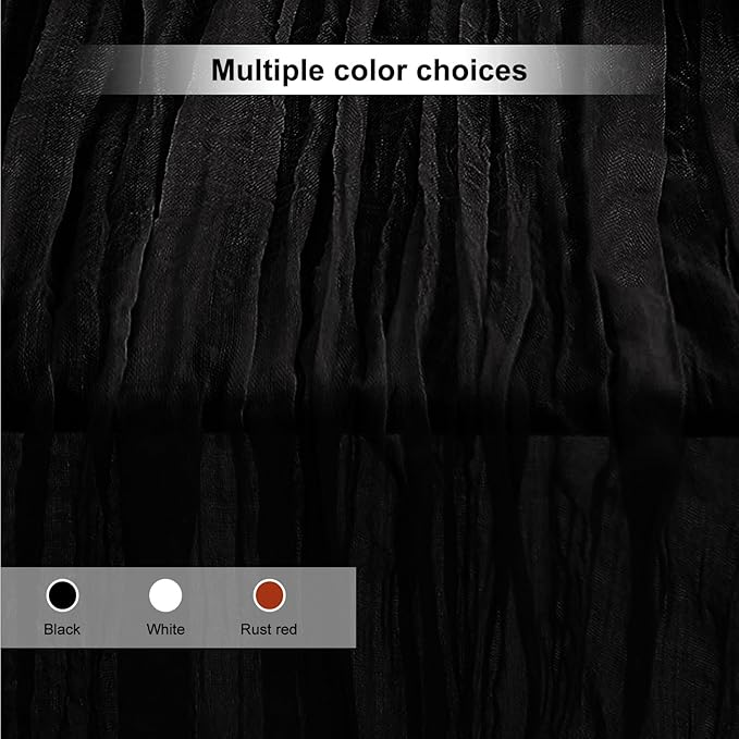 6 Pack Black Cheesecloth Table Runner 35x120 Inch 10Ft Rustic Gauze Cheese Cloth Halloween Table Runner Sheer Cheesecloth Table Runners for Wedding Party Bridal Shower Decoration