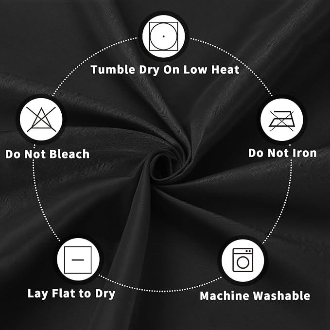 PureFit 10 Pack Black Table Cloth 60 x 126 Inch, Stain and Wrinkle Resistant Table Linen for 6 Ft Rectangle Tables, Polyester Table Covers for Dining Room, Wedding, Party, Banquet and Camping