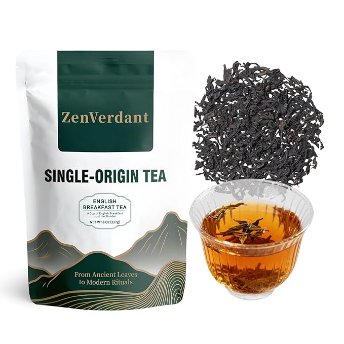 ZenVerdant Unique Breakfast Tea Blend - 3 Premium Wuyi Rock & Black Teas, Loose Leaf, Resealable Pouch | Floral Aroma, Caramel Sweet Aftertaste, Smooth Non-Bitter, 3+ Steeps