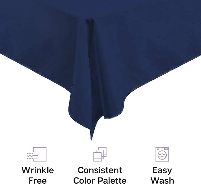 Gee Di Moda Rectangle Tablecloth - 60 x 102 Inch Black Table Cloth for 6 Foot Rectangle Tables - Heavy Duty Washable Fabric - for Holiday Party, Dinner, Weddings, Baby Shower & Events