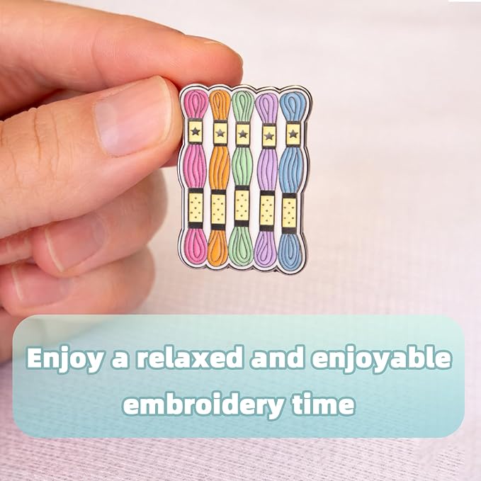 Needle Minder for Keeping Sewing & Embroidery Needles – Magnetic Needlepoint Holder, Cross Stitch Supplies – Secure & Decorative Needle Minders for Stitching & Crafting (Embroidery Threads)