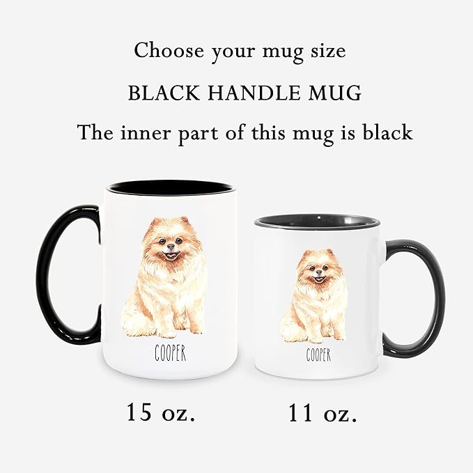 Pomeranian Custom Coffee Mugs with Name for Dog Mom Dad - Personalized Gifts for Best Friends - Grandma Grandpa Present (Pomeranian)