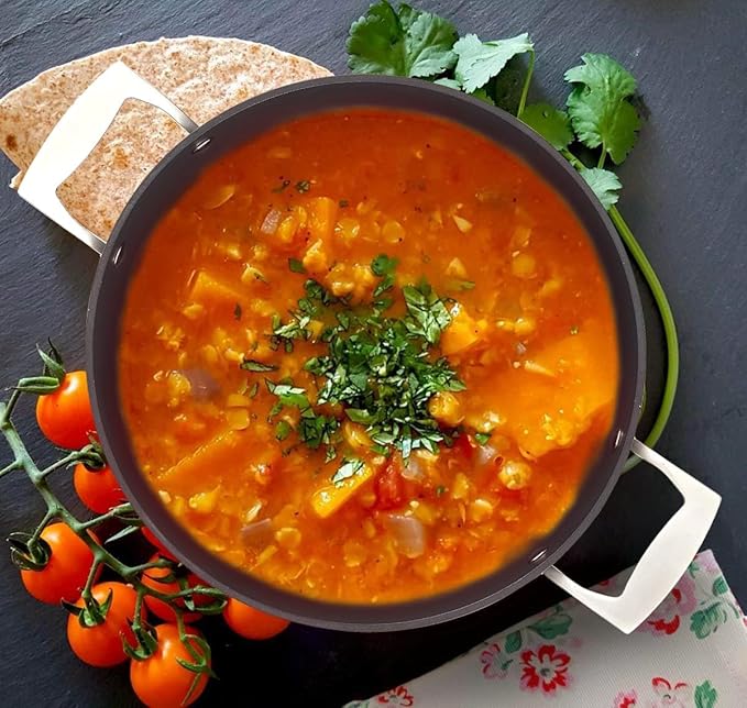MsMk 6QT Stock Pot with Glass Lid, Burnt also Nonstick, Lasting Non stick, Oven safe to 700°F, Induction, Scratch-resistant Durable PFOA Free Non-Toxic