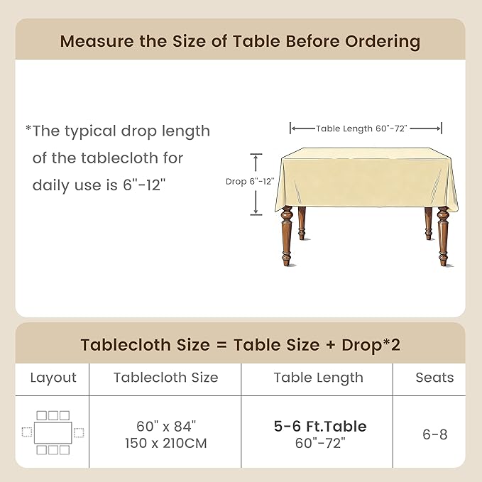Simple&Opulence White Linen Tablecloth for Rectangle Tables-60×84 Inch, 100% Linen Farmhouse Tablecloth 6-8 Seat Dining Table, Durable Stonewashed Tablecloth for Banquet, Dinner, Wedding