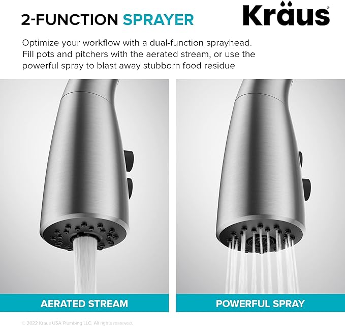 KRAUS Merlin Transitional Pull-Down Single Handle Kitchen Faucet in Matte Black, KPF-1674MB