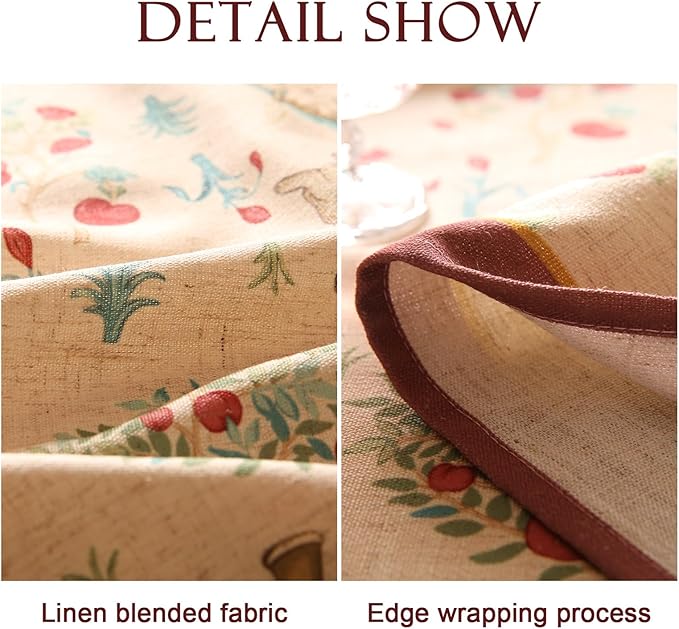 patdrea Designer Italian Beige Tablecloth for Rectangle Table,Vintage Anti-Wrinkle Linen Tree Pattern Table Cloth,Decor Cover for Kitchen Dining,Christmas,Thanksgiving,55"x79"-Tatiana a