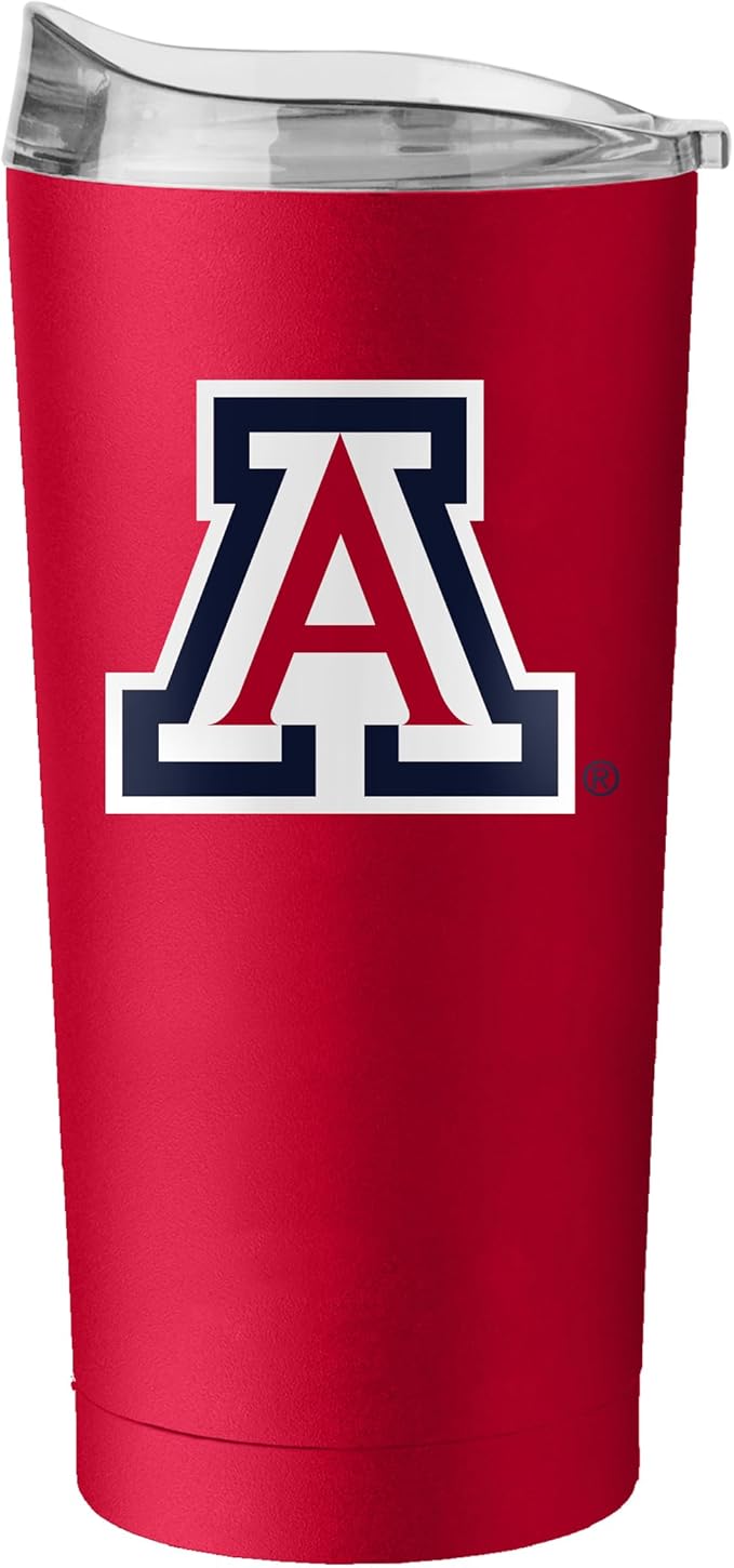 Logo Brands NCAA 20 oz Powder Coat Stainless Tumbler -Double-Wall Insulated Everday Tumbler for Hot or Cold Drinks, High Lip Lid, Team Color