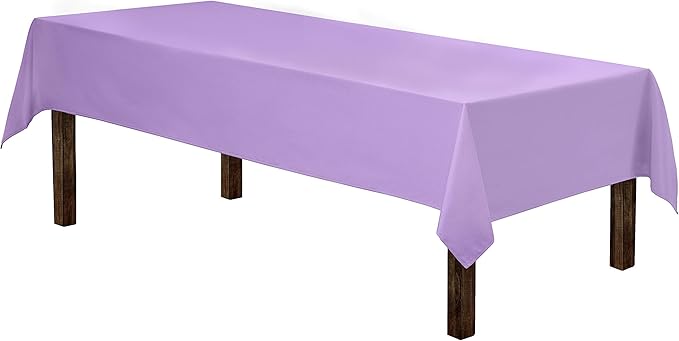 Gee Di Moda Rectangle Tablecloth - 60 x 126 Inch Lavender Table Cloth for 8 Foot Rectangle Tables - Heavy Duty Washable Fabric - for Holiday Party, Dinner, Weddings, Baby Shower & Events