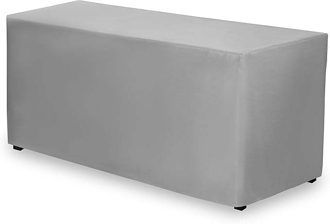 Gee Di Moda Fitted Tablecloth - 72 x 30 Inch Charcoal Floor-Length Fitted Table Cloth for 6 Foot Rectangle Table, Heavy Duty Washable Fabric for Parties, Dinner, Weddings, Baby Shower & Trade Show
