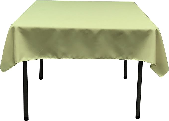 LA Linen Polyester Poplin Washable Square Tablecloth, Stain and Wrinkle Resistant Square Table Cover 52x52, Fabric Table Cloth Square for Dining, Kitchen, Party, Holiday 52 by 52-Inch, Sage