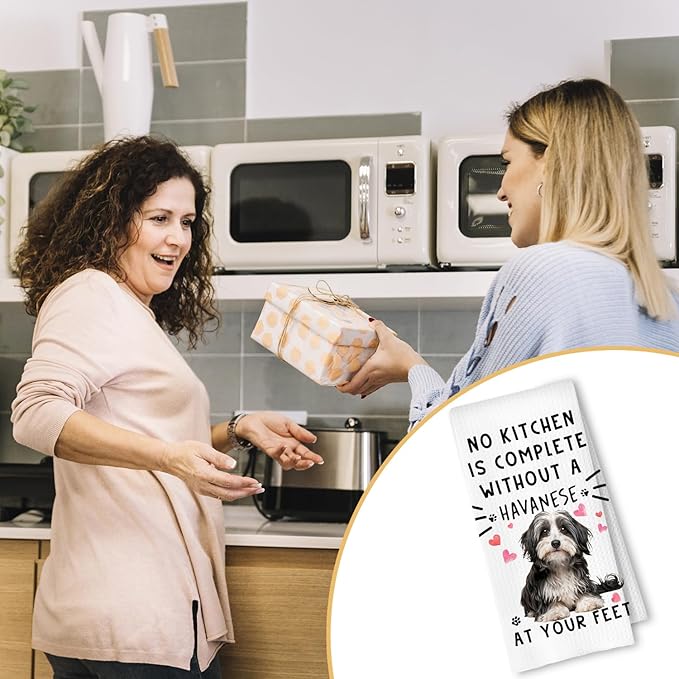 Havanese Funny Dog Kitchen Towels - Havanese Waffle Weave Dish Towels for Bathroom,A Kitchen is Not Complete Without A HavaneseDish Towel,Dog Lovers Gift,16×24 Inch
