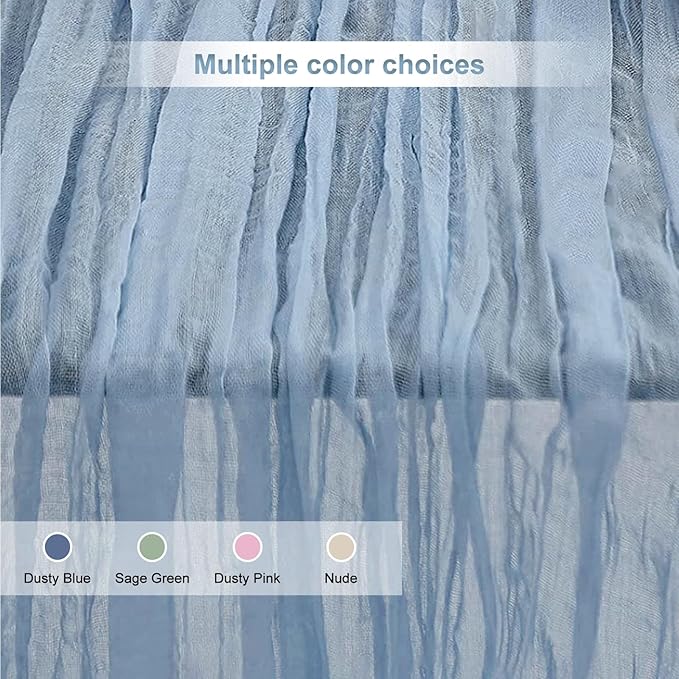 6 Pack Dusty Blue Cheesecloth Table Runner 35x120 Inch 10Ft Rustic Gauze Cheese Cloth Table Runner Sheer Cheesecloth Table Runners for Wedding Party Bridal Shower Decoration