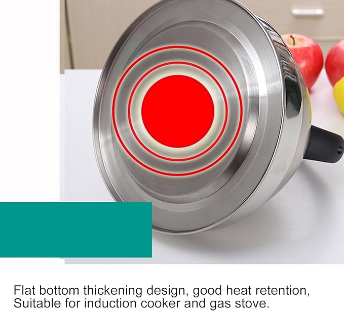 Whistling Tea Kettle,Stainless Steel Stovetop Teapot Boiling Water Container Whistling Hot Water Kettle for Stovetop Gas Stove Induction Cooker