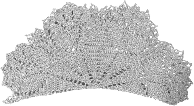 BIBITIME 15 inches- 16 inches Tulip Flower Doilies Lace Doilies Kitchen Table Doily Mats Tablecloth Handmade Crochet Placemats Vase Dish Plate Mat (1 PC- Light Grey)