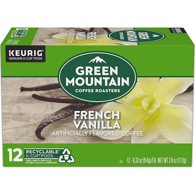 Green Mountain Coffee Roasters French Vanilla Keurig Single-Serve K-Cup pods, Light Roast Coffee, 12 Count