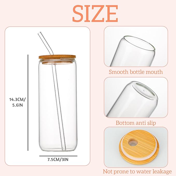 BJZLWJ Personalized Glass Tumbler with Straw and Lid, Custom 20 Oz Water Glass with Birth Month Flower, Iced Coffee Cup with Name, Personalized Gifts for Women, Mom, Teachers, Birthday, Mother's Day
