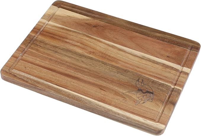 The Memory Company Officially Licensed NFL Acacia Cutting Board – 11.7" x 15.7" Durable Wood Chopping & Serving Board with Team Logo