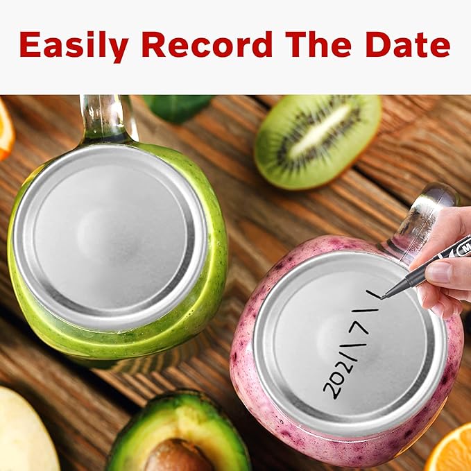 SLifeJars Canning Lids Wide Mouth 150Pcs Mason Jar Lids for Canning Split-Type Lid Leak Proof and Secure Canning Flats Lid with Silicone Seals Fit & Airtight for Wide Mouth Mason Jars (Silver/86MM)