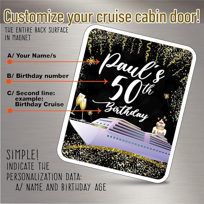 Generic Medium Cruise Cabin Door Magnets (6.5 x 5.2 inches) - Pack of 1