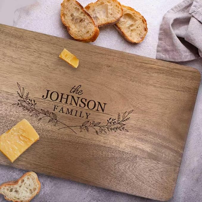 Personalized Cutting Board, Large 16”x10"x1” Hardwood Engraved Cutting Board with Gift Box, Gift for Wedding, Anniversary, Housewarming