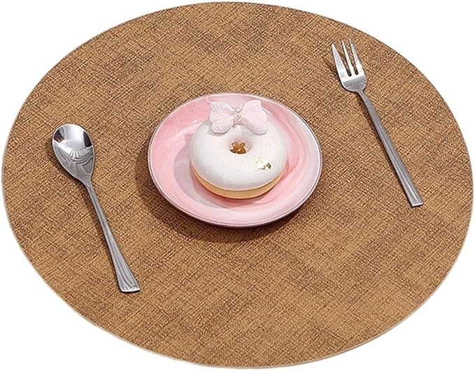 Double Sided Texture Leather Placemat Tableware Pad Oil Water Heat Insulation Non-Slip Tablemat for Kitchen Washable(Blue)