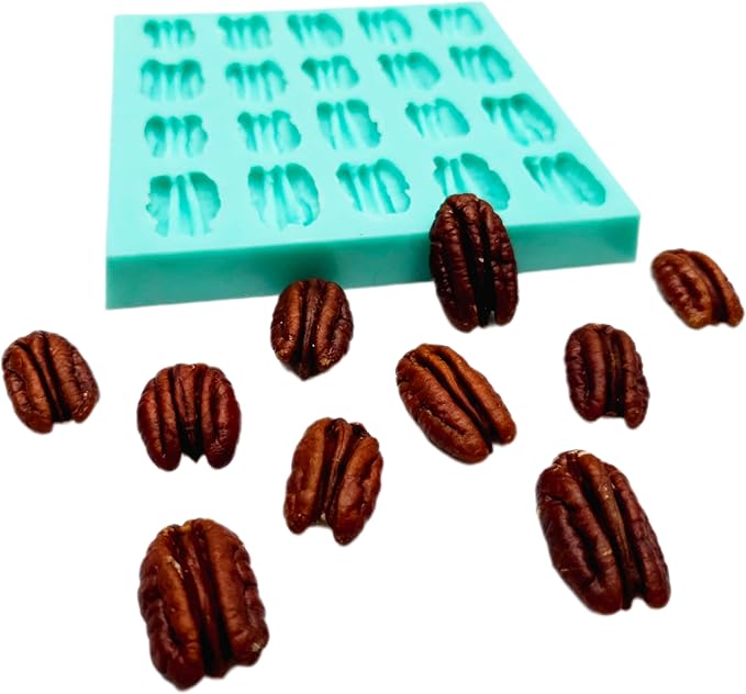 Natucraft Pecan Silicone Mold, Multi Cavity Wax Melts Molds, Realistic Pecans NS015