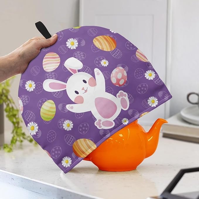 Bunny Teapot Cover Tea Cozy for Teapot Insulated Tea Pot Cozy for Easter Sunday Thick Home Decorative Kettle Kitchen Dust Cover for Easter