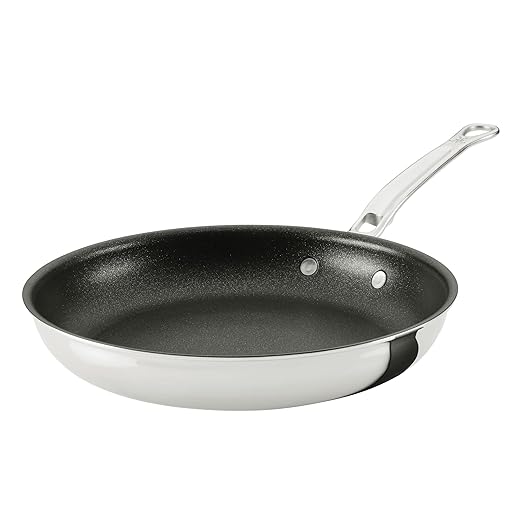 Hestan ProBond Luxe TITUM Nonstick Skillet, 11-Inch Professional Clad Stainless Steel, ProCore Tri-Ply Clad Construction, Polished Exterior, Induction & Oven Safe