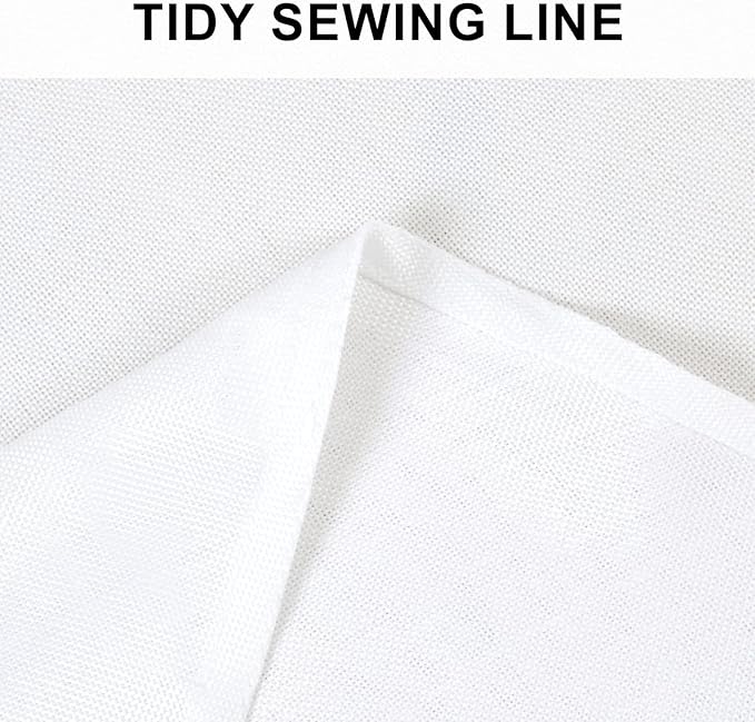 Hiasan Round Linen Table Cover 40 Inch - Wrinkle and Stain Resistant Washable Polyester Fabric Table Cloth for Dining Room Kitchen Party, White