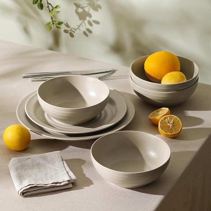 Stone Lain Orbit 24-Piece Dinnerware Set Stoneware, Beige