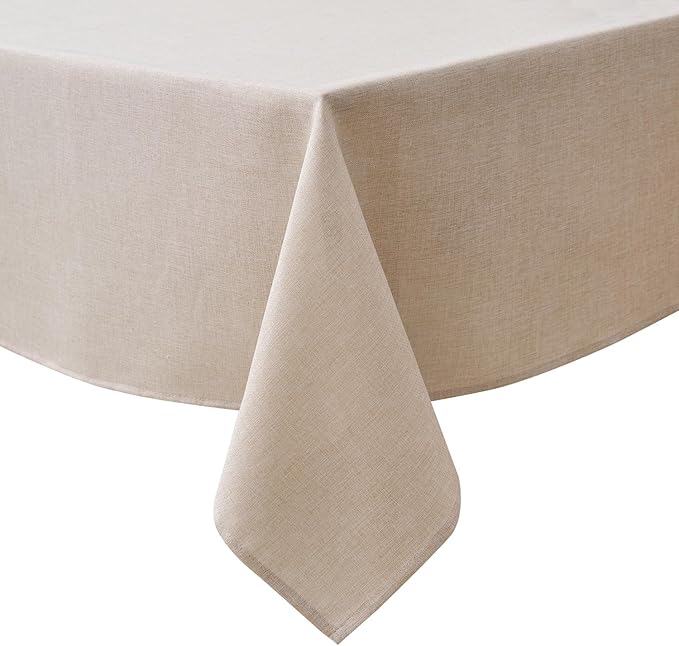 NLMUVW Square Linen Tablecloth 54x54 Inch, Rustic Textured Table Cloth Water Resistant Farmhouse Table Cover for Kitchen Dining Party Coffee