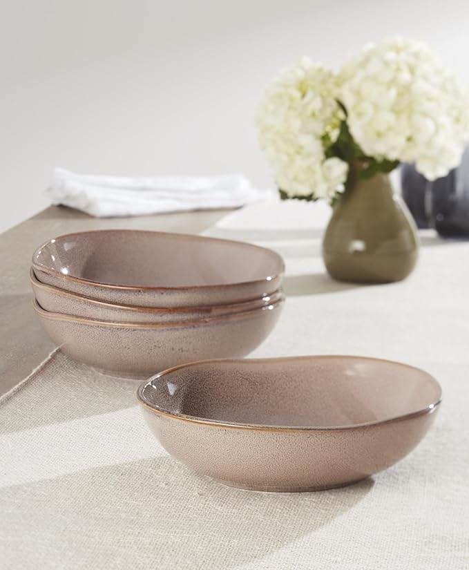 Oneida 899212 Organic Shades Clay Pasta Bowls, Set Of 4, Service For 4