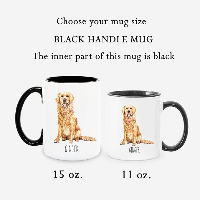Golden Retriever Custom Coffee Mugs with Name for Dog Mom Dad - Personalized Gifts for Best Friends - Grandma Grandpa Present (Golden Retriever)
