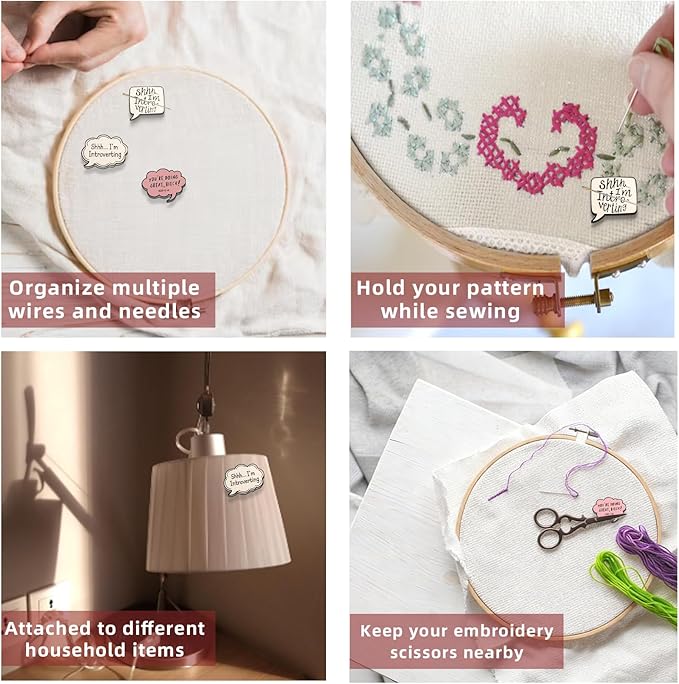 Needle Minder for Keeping Sewing & Embroidery Needles – Magnetic Needlepoint Holder, Cross Stitch Supplies – Secure & Decorative Needle Minders for Stitching & Crafting (You're Doing Great)