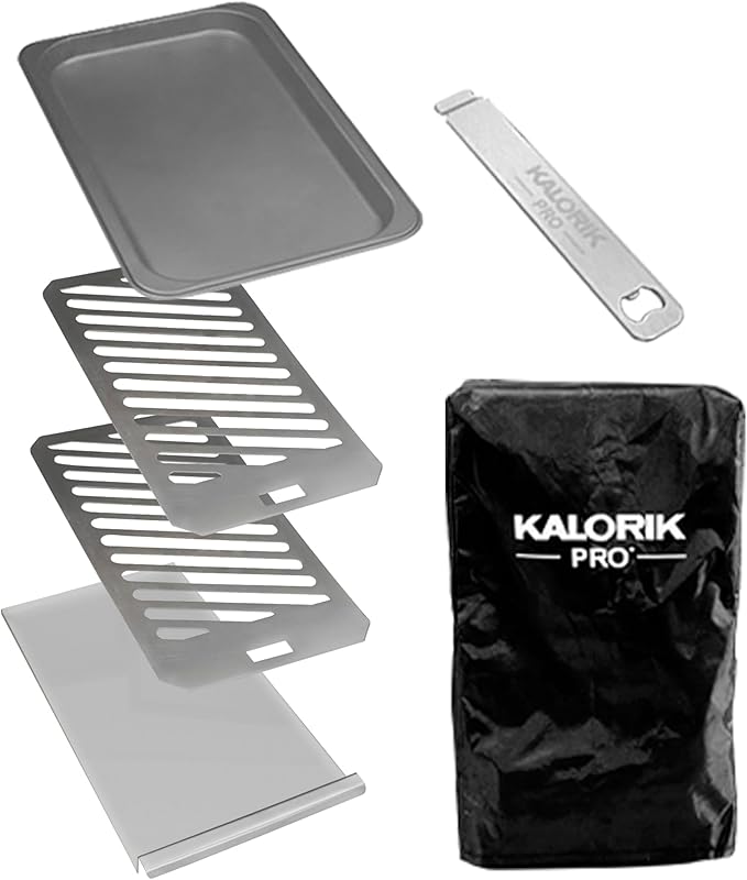 Kalorik Steakhouse Grill Pro Electric Broiler, 1500°F Stainless Steel Steak Cooker with 2 Grill Plates, Electric Grill for BBQ Burgers & Fish, 1600-Watts, Stainless Steel