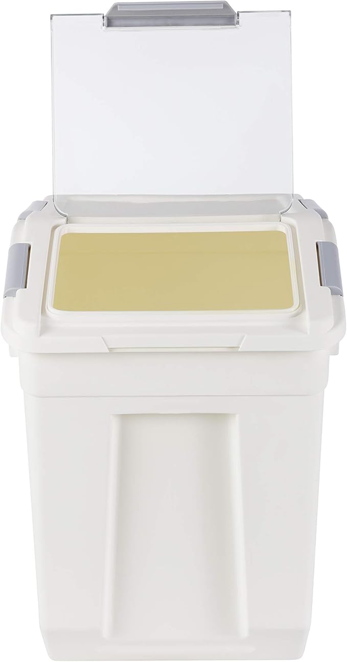 EonTone Pack-6 Commercial Flour Storage Container 25 Liters (30 Lb‎) with Lockable Lid Wheels and Measuring Cup BPA-Free Food Dispenser