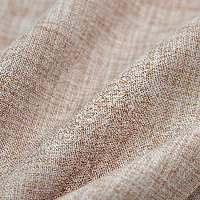 Linen Rustic Burlap Washable Tablecloth,Solid Heavy Weight Tan 55 x 70 Rectangle Overlay Lace Edge Table Cover for Kitchen Dinning Decoration