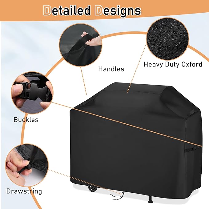 Flat Top Grill Cover for Royal-Gourmet PD4001 4 Burner Propane Gas Griddle, Outdoor Griddle Grill Cover Waterproof Gas Flat Top Grill Cover - 56" L×25" W×37" H, Black
