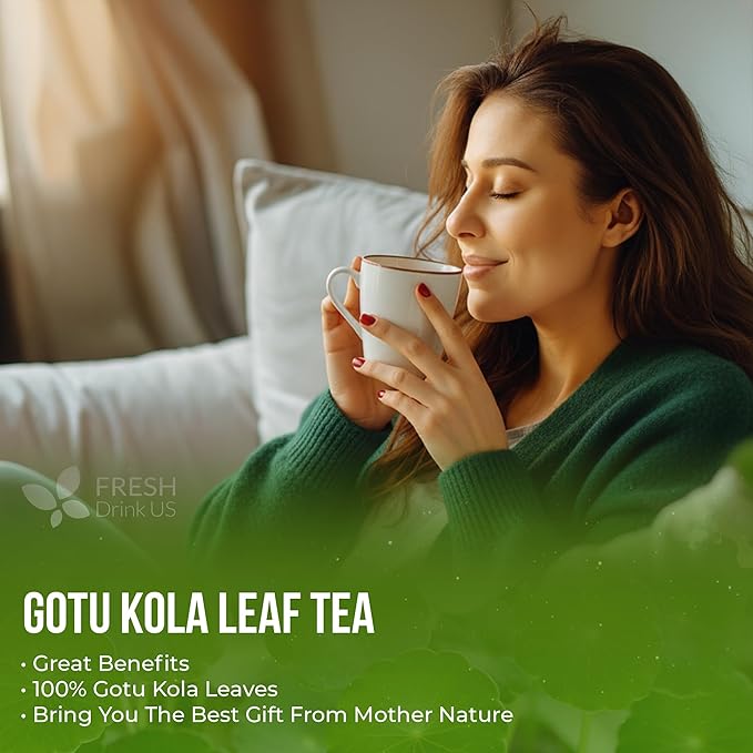 FreshDrinkUS, Premium Gotu Kola Leaves (Centella asiatica) | 8 oz Dried Loose Leaf | Naturally Mild & Earthy Herbal Tea – Premium Quality Leaves. Sugar-Free. Caffeine-Free. Vegan