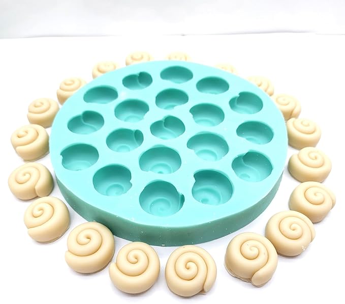Cinnamon rolls mold - Choose option cinnamon rolls silicone mold Candle molds Wax melts mold (1 inch -19 cavities-) NC030